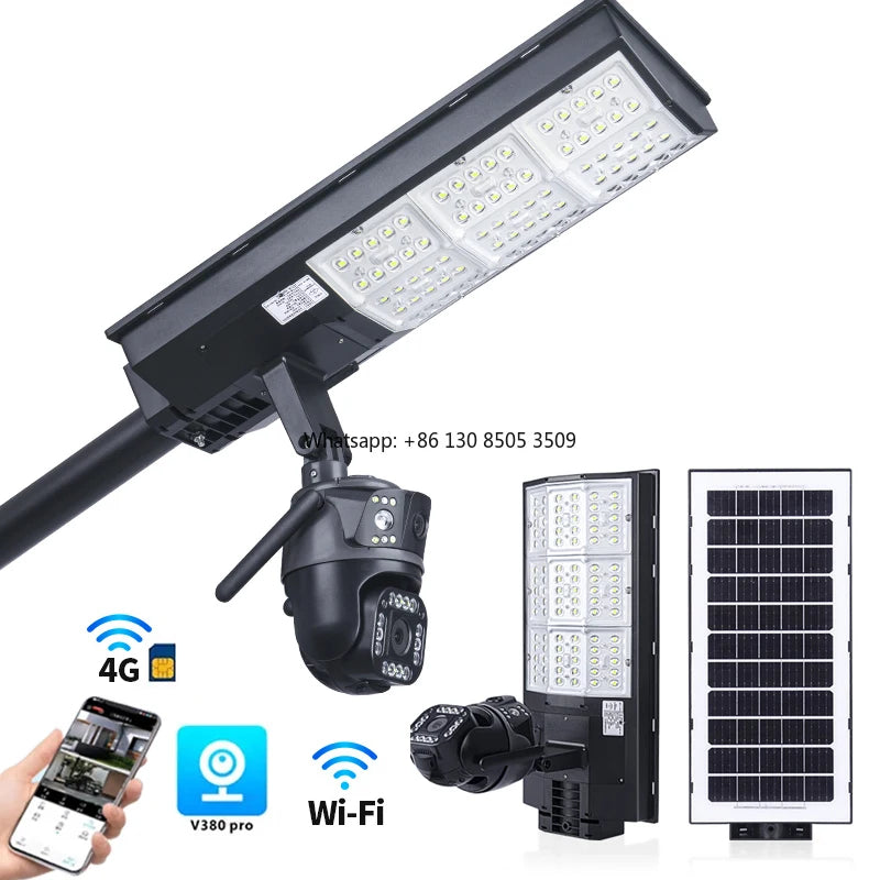 lampara solar con CÁMARA 4G