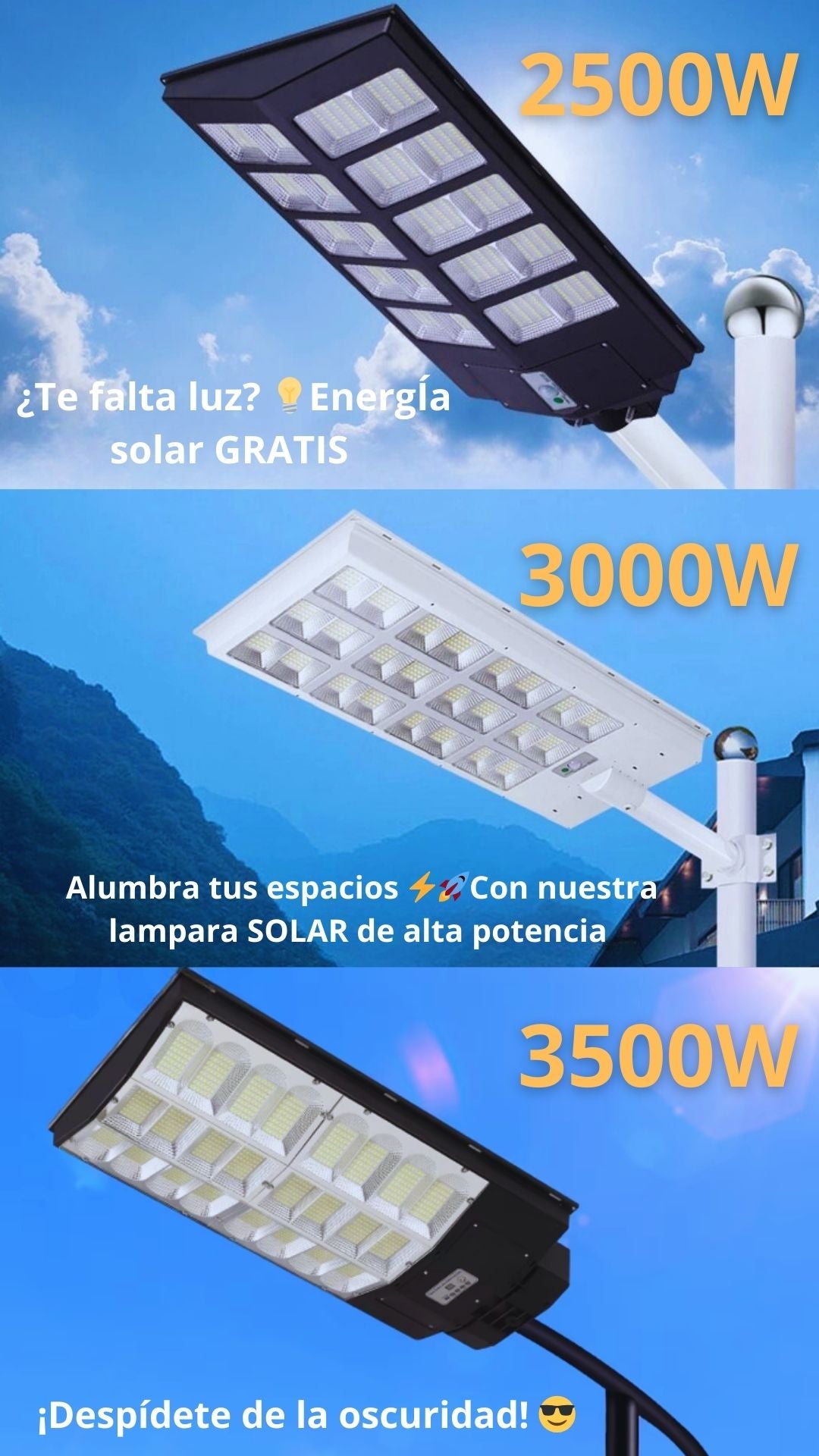 Lámpara SOLAR de 2500w, 3000w, 3500w