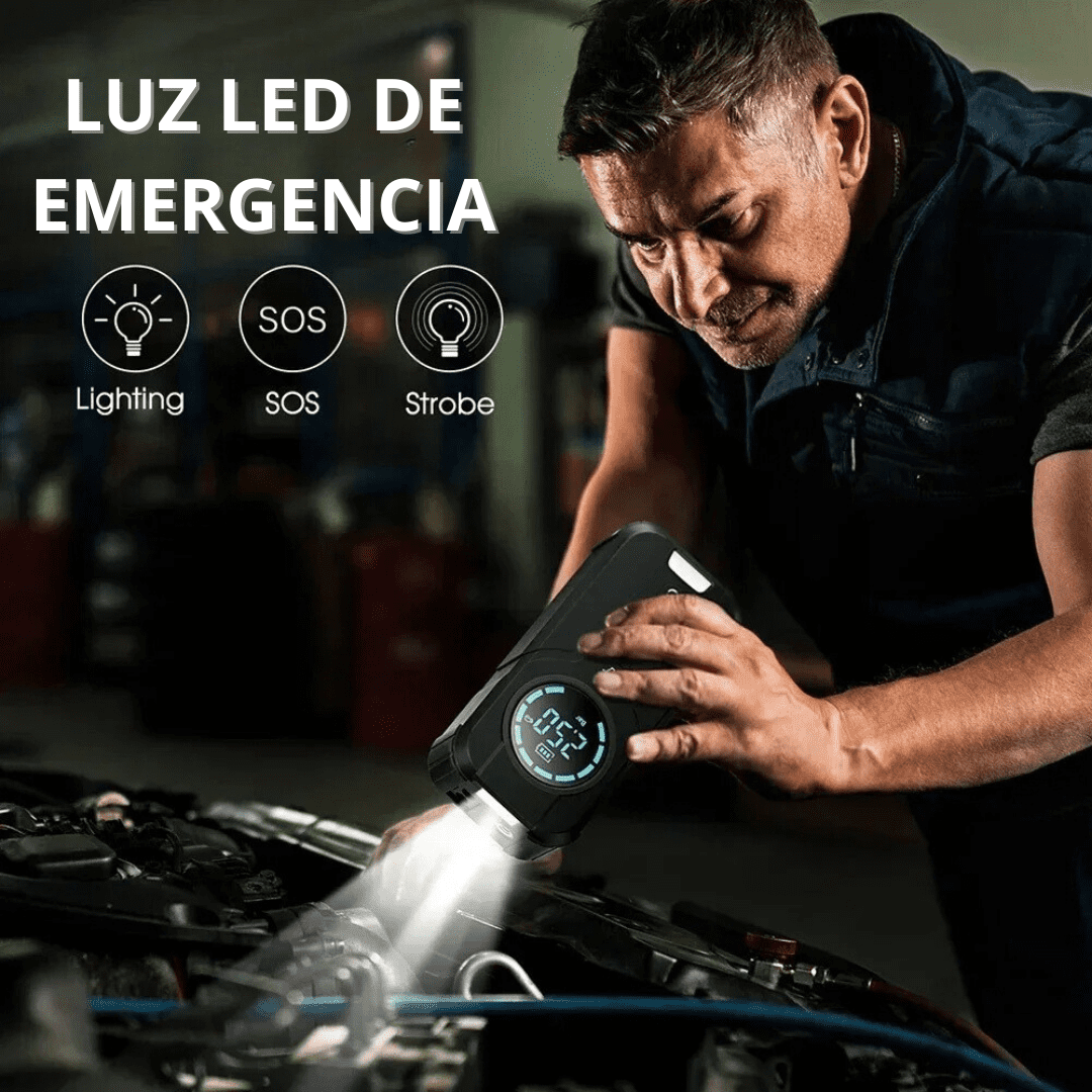 ARRANCADOR DE BATERIA + INFLADOR PREMIUM 4 EN 1