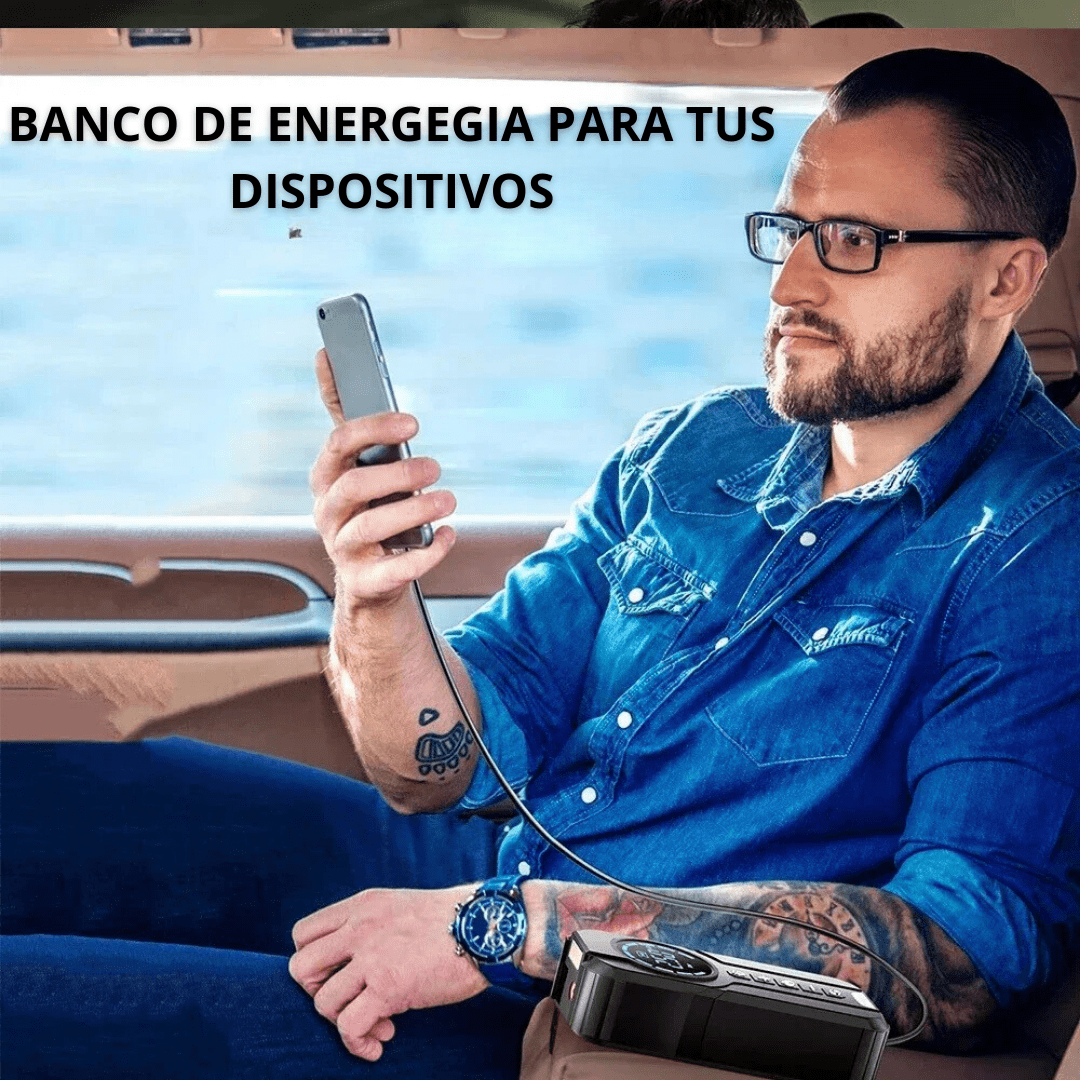 ARRANCADOR DE BATERIA + INFLADOR PREMIUM 4 EN 1