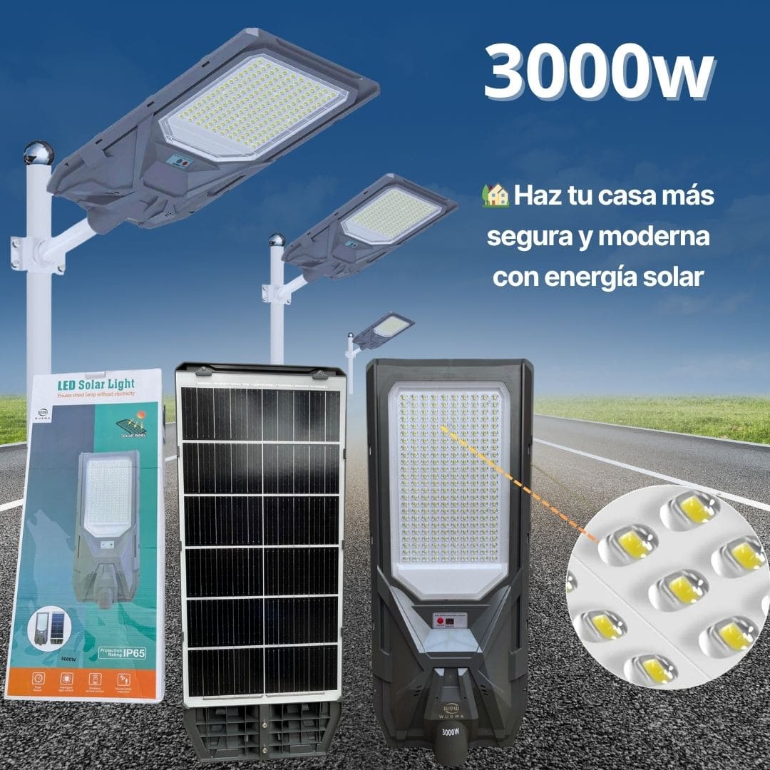 Lámpara SOLAR de 3000w, 2000w y 1000w (MODELO 2025)