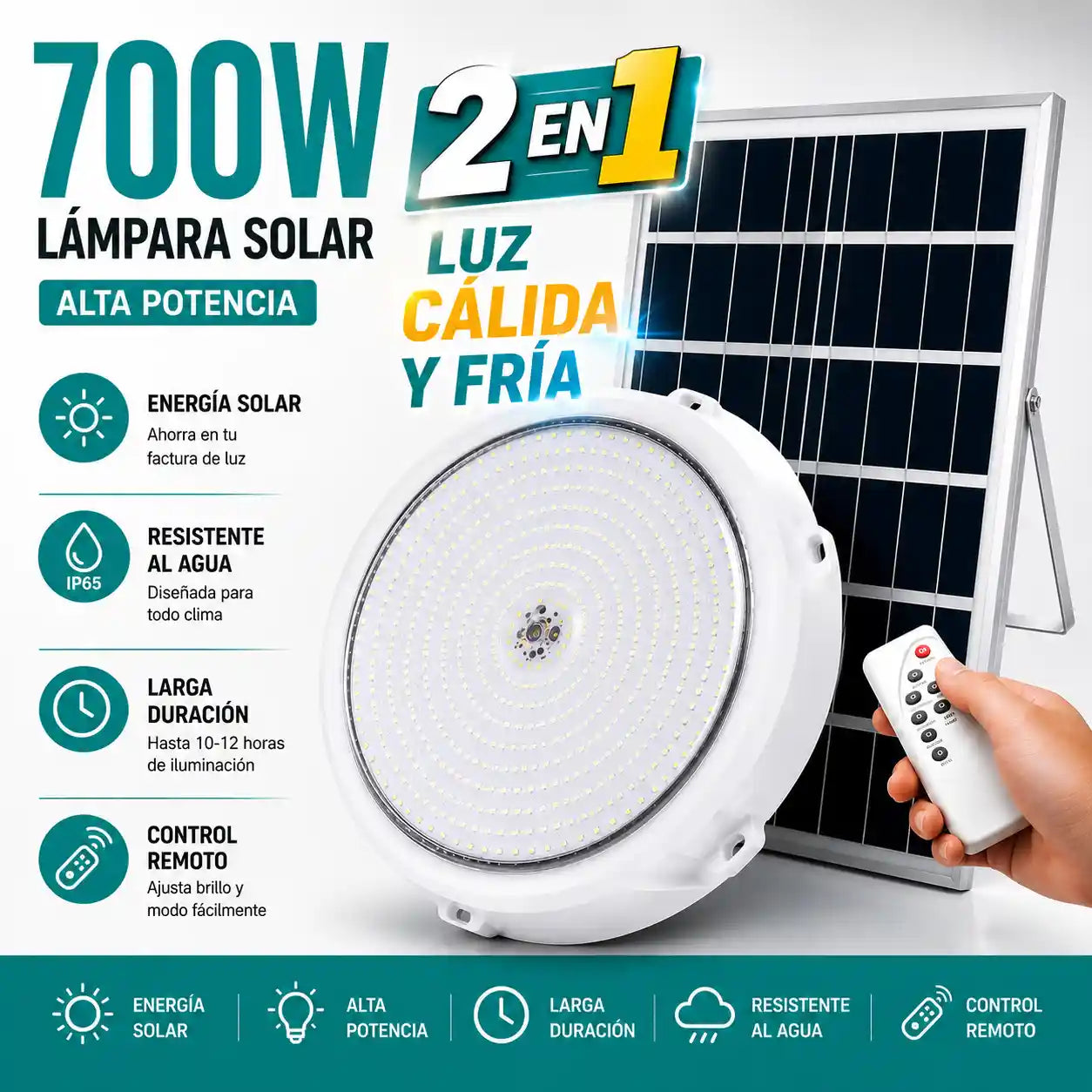 Lámpara LED Solar Para Interior en 700W