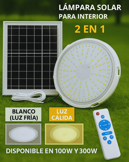 Lámpara LED Solar Para Interior en 300w y 100w
