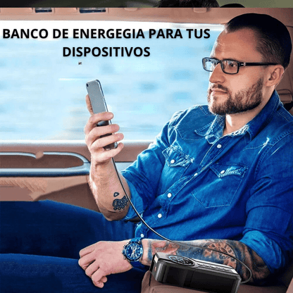 ARRANCADOR DE BATERIA + INFLADOR   PREMIUM 4 EN 1