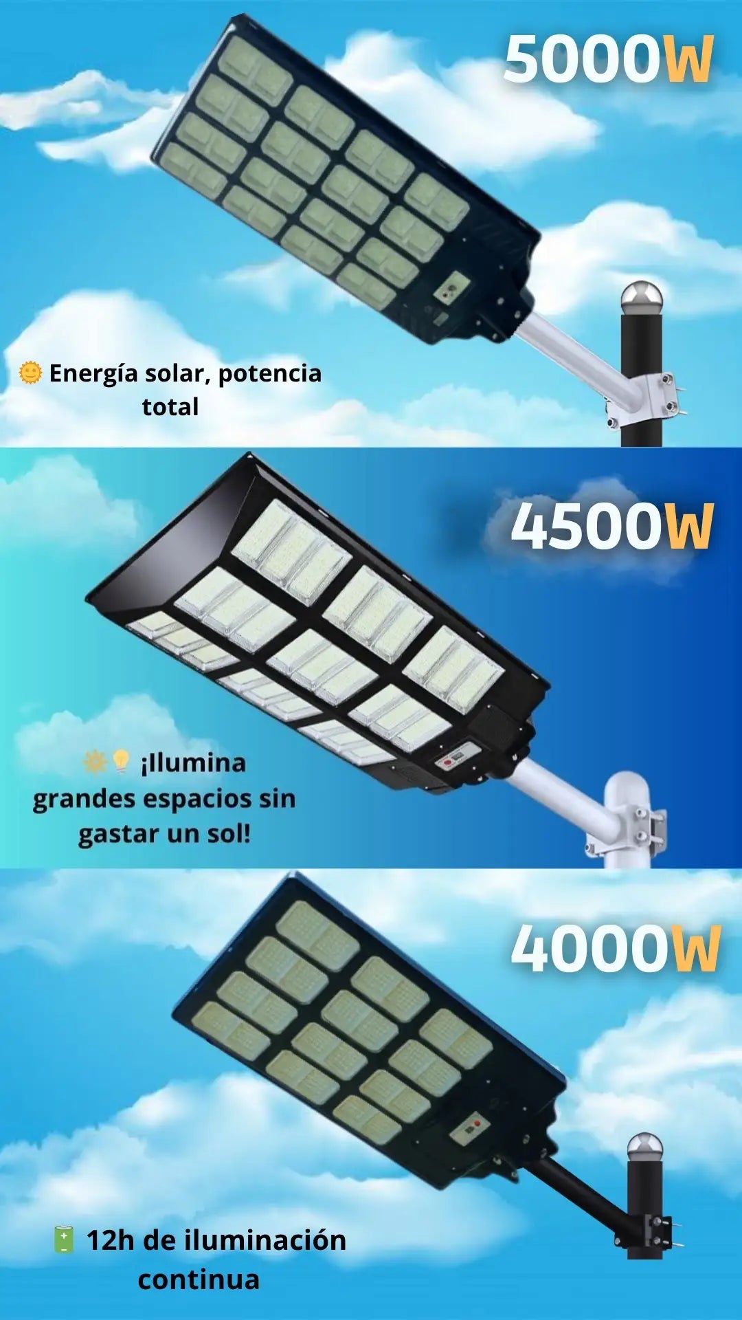 Lámpara Solar de 5000W, 4500W y 4000W