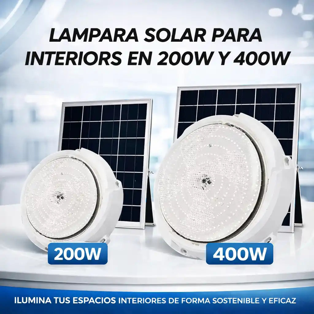 Lámpara LED Solar Para Interior en 400w y 200w