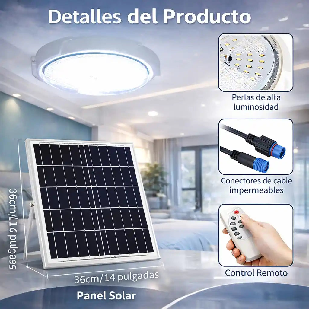 Lámpara LED Solar Para Interior en 400w y 200w