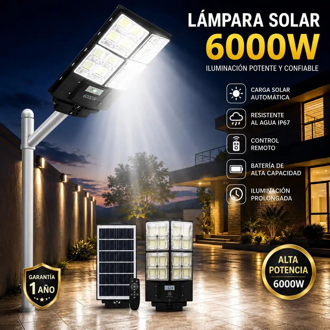LAMPARA SOLAR  6000W PREMIUM