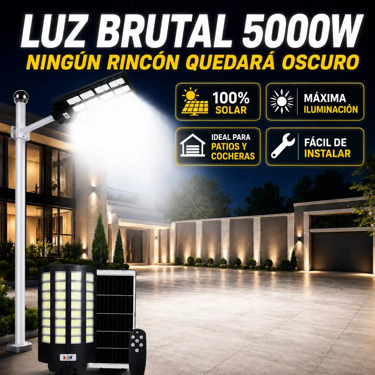 LÁMPARA SOLAR DE 5000W