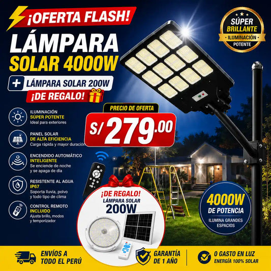LÁMPARA SOLAR DE 4000W