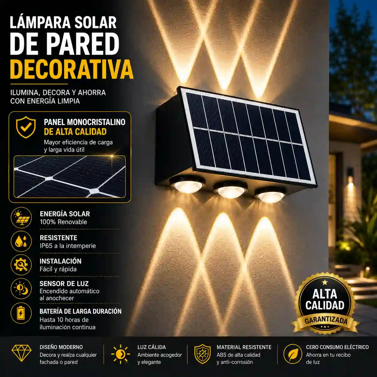 💡Lámpara Solar Exterior PRO